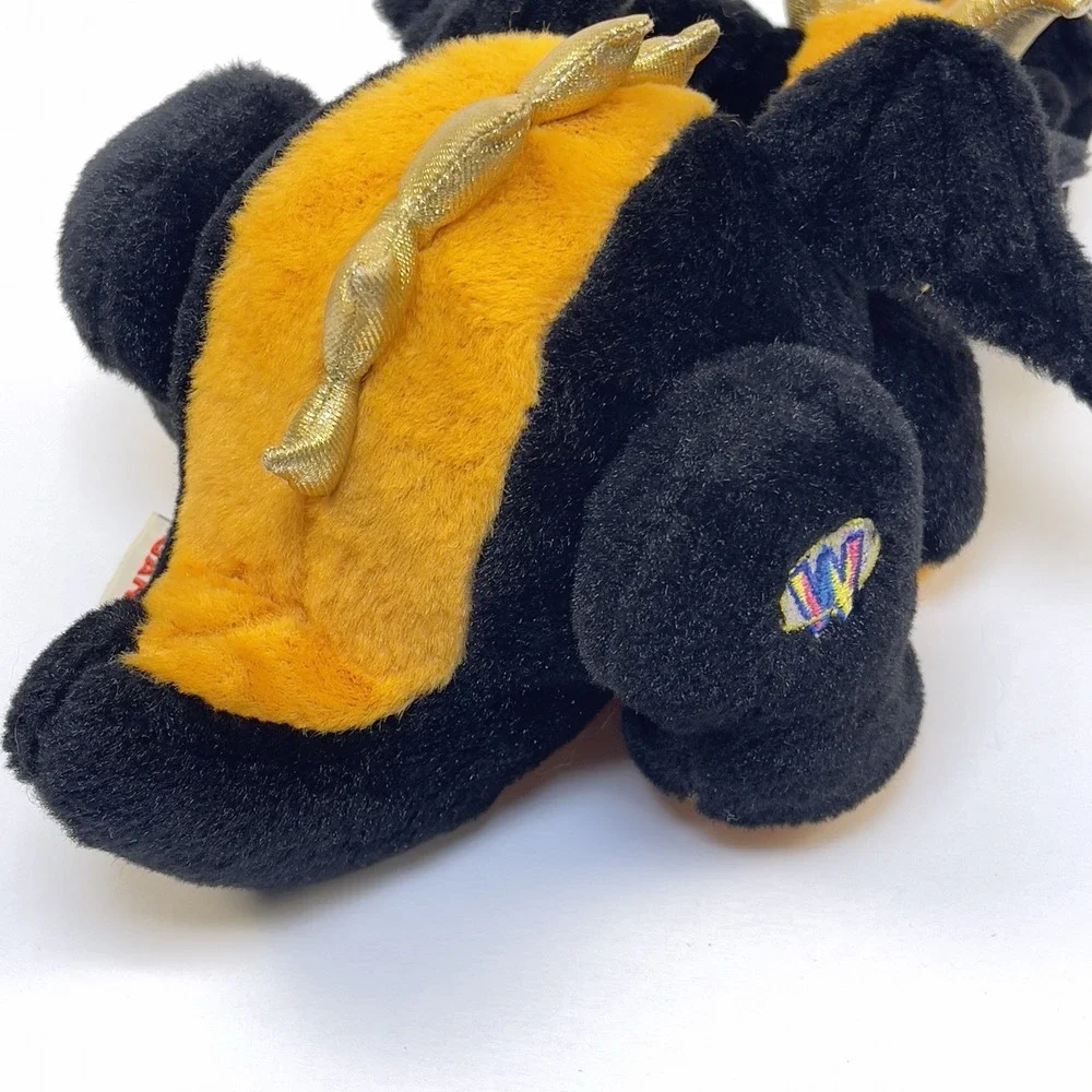 Ganz Webkinz LAVA DRAGON Black Orange Stuffed Plush HW043 Retired *Unknown Code*
